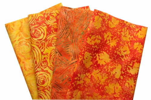 Batik gelb orange Patchworkstoff Stoffpaket