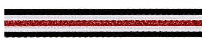 Gummiband schwarz weiß rot 2,5 cm breit