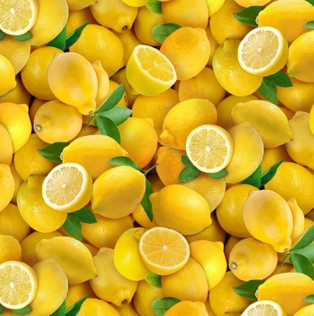 Zitrone Zitronen Obst Baumwollstoff