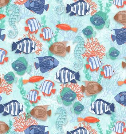 Fisch Fische unter Wasser Patchworkstoff