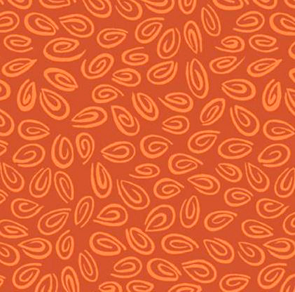 Spiralen orange Patchworkstoff Baumwollstoff