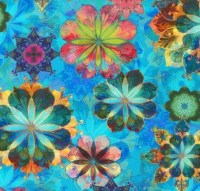 Ornamente blau Patchworkstoff