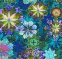 Ornamente petrol Patchworkstoff