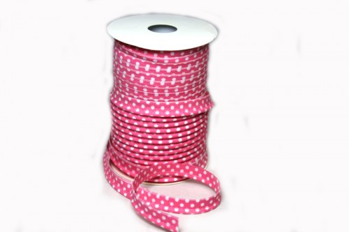 Paspelband rosa pink weiß Punkte 10 mm
