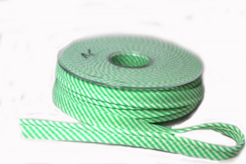 Paspelband grün weiß gestreift 10 mm