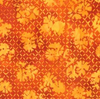 Kleckse Gitter gelb orange Batik Patchworkstoff