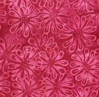 Blüten rot Batik Patchworkstoff