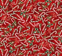 Zuckerstangen rot Baumwollstoff Weihnachten