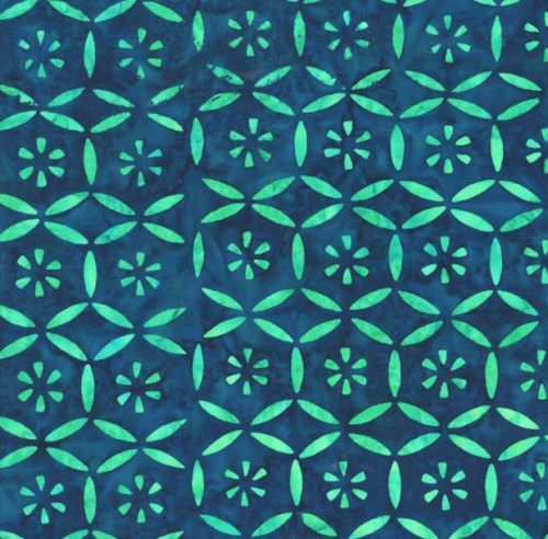 Hexagon petrol Batik Patchworkstoff