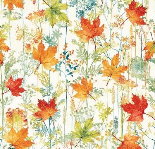 Blatt Blätter Herbstfarben Herbstwald Patchworkstoff