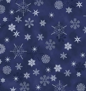 Schneeflocken silber blau Baumwollstoff Weihnachten