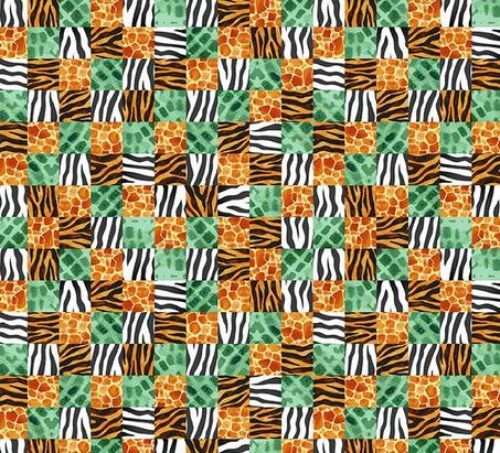 Dschungel Tiere Elefant Giraffe Patchworkstoff