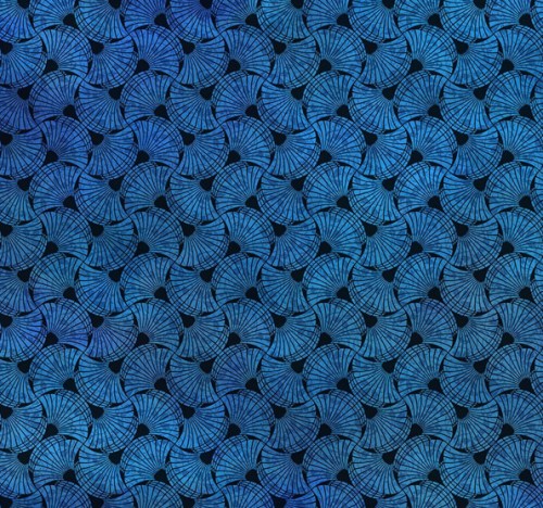 Fächer blau Patchworkstoff