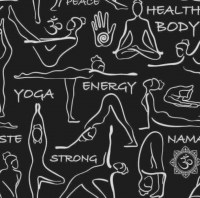 Yoga Energie schwarz Baumwollstoff