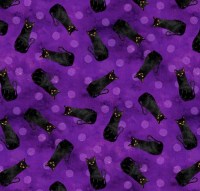 Katze lila schwarz Katzen Baumwollstoff