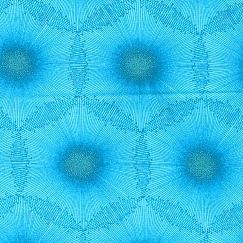 Blütendolden türkis blau Patchworkstoff