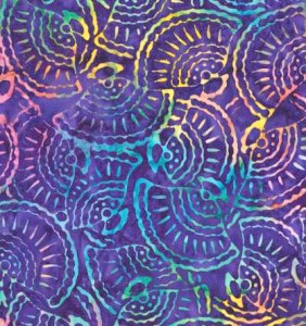 Batik Fächer lila Patchworkstoff
