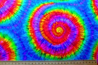 Regenbogen Batikoptik Kreise Patchworkstoff