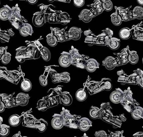 Motorrad Motorräder grau schwarz Patchworkstoff