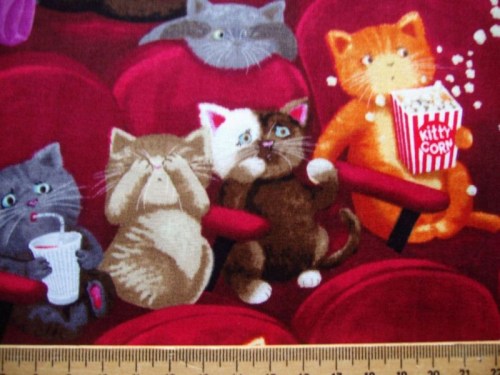 Katzen im Kino Patchworkstoff