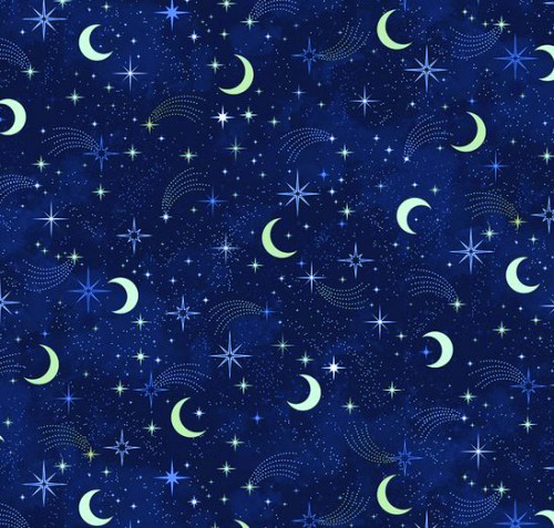 Sterne Nachthimmel Himmel Mond Patchworkstoff