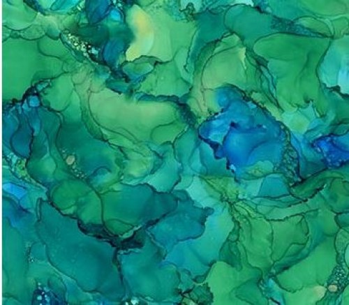 Blau Grün Blasen Struktur Patchworkstoff 