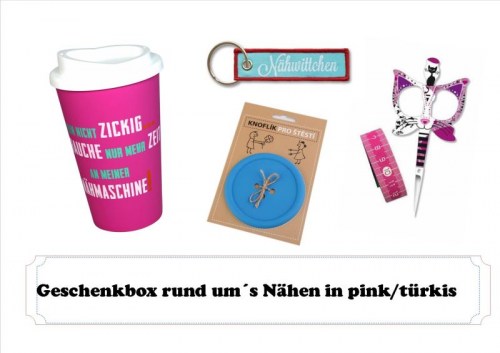 Geschenkbox Geschenk Nähen pink türkis