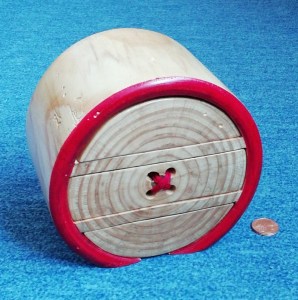 Nähkästchen Holz Knopfform