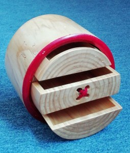Nähkästchen Holz Knopfform