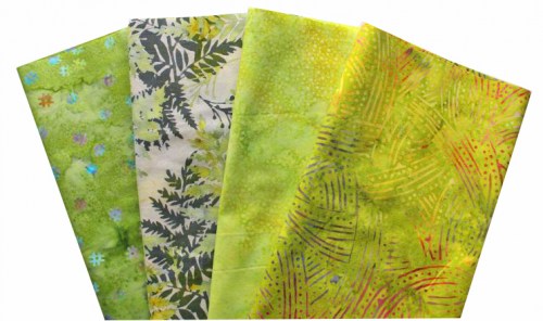 Batik helles grün Patchworkstoff Stoffpaket