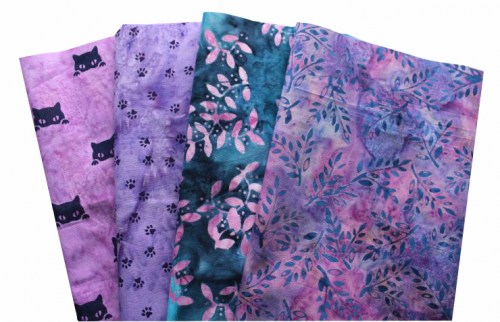 Batik violett lila Patchworkstoff Stoffpaket