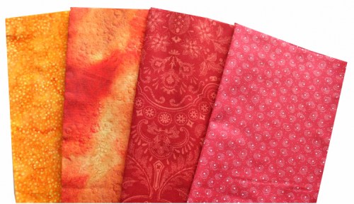 Basic gelb rot Patchworkstoff Stoffpaket