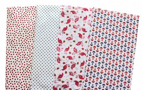 Basic weiss Muster Patchworkstoff Stoffpaket