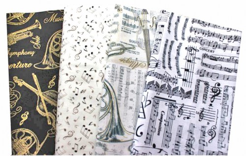 Musik Patchworkstoff Stoffpaket