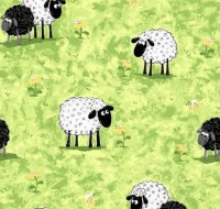 Schäfchen Wiese Schafe  Patchworkstoff