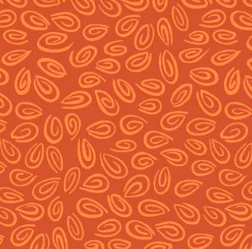 Spiralen orange Patchworkstoff Baumwollstoff