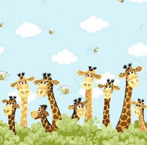 Giraffe Giraffen Kinderstoff  Patchworkstoff Panel