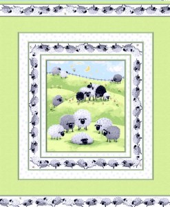 Schaf Schafe Panel Kinderstoff Patchworkstoff Panel