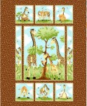 Giraffe Giraffen Kinderstoff  Patchworkstoff Panel