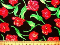 Tulpen rot schwarz Patchworkstoff